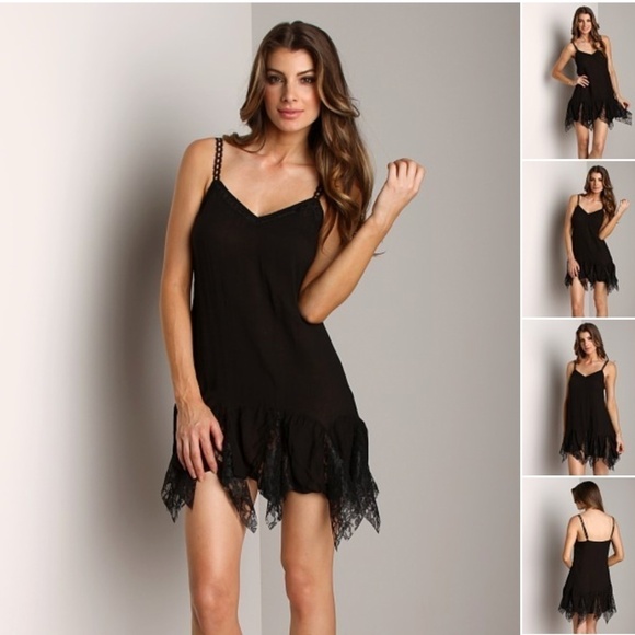 Free People Voile Godet Slip Black - Picture 4 of 12